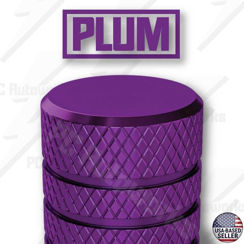 PC Autoworks Aluminum Tire Valve Stem Caps – Anti-Rust, Premium Anodized Aluminum, Corrosion-Resistant, Easy Install, Universal Fit for Car, Truck, Bike, SUV – 1 Pack/Set of 4 (Plum Purple) - Image 4